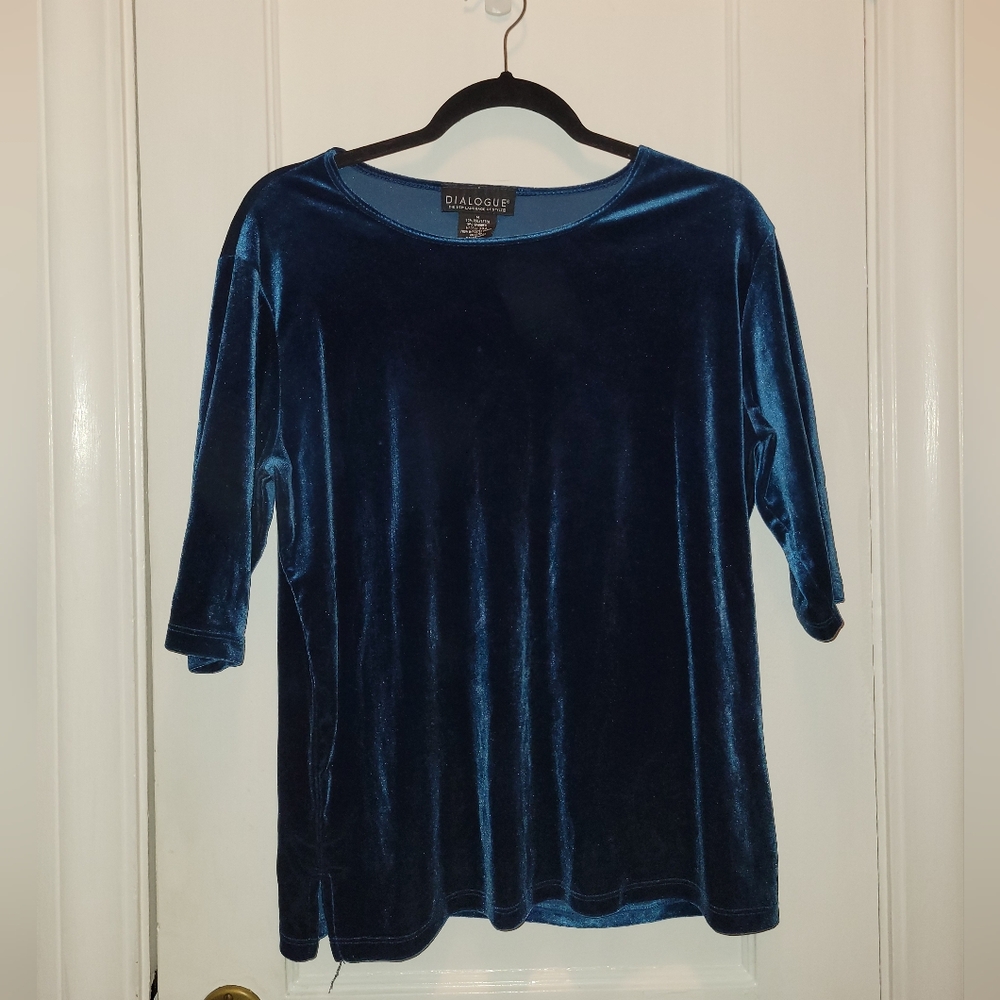Dialogue Vintage Velvet/velour Top Women's Size M